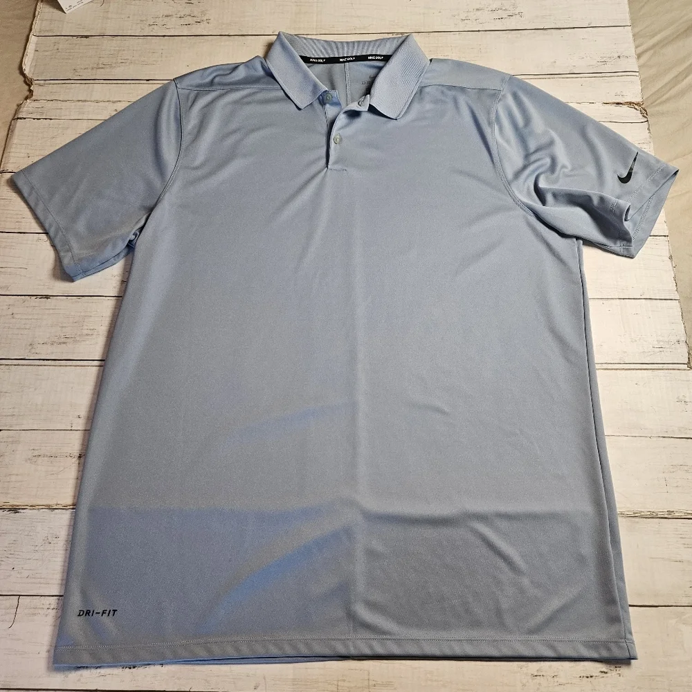 Nike Golf Dri‎ Fit Baby Blue Polo Size XL